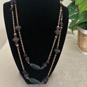 Beautiful Black Color necklace in Gold Tone (46") for any occasion